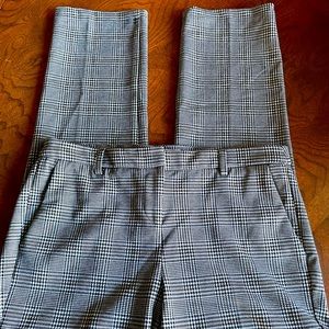 Plaid, black & white, dress pants, size 8